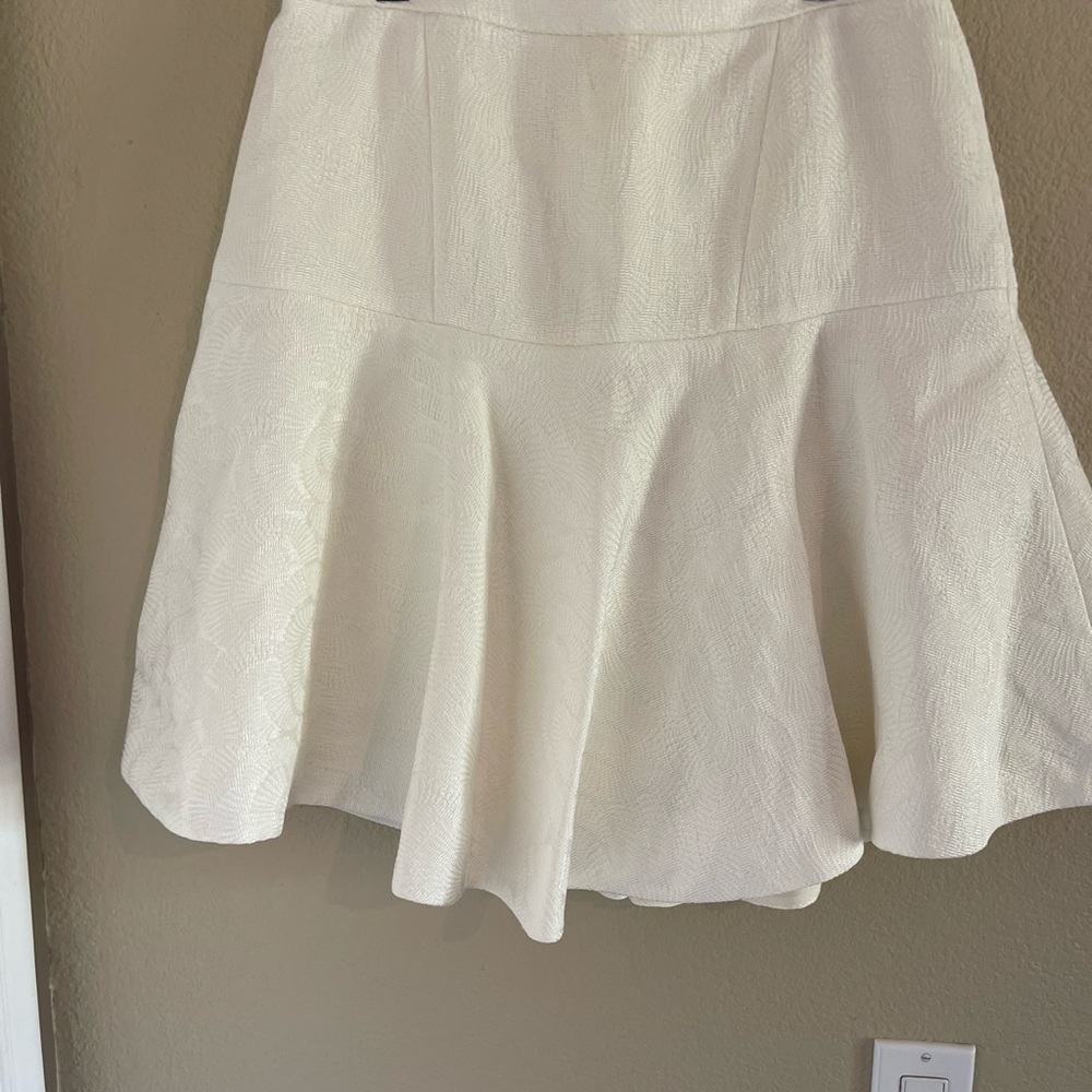 NWT Jacquard Ivory Flared Skirt